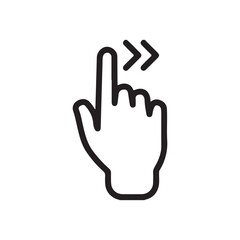 Hand Swipe Gesture Icon – Touch Screen Interaction Symbol