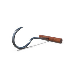 Meat Hook with Wooden Handle Isolated on Transparent Background