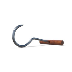 Meat Hook with Wooden Handle Isolated on Transparent Background