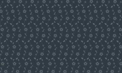 Beautiful flower seamless pattern background. Black vector ornamental background.