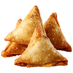Delicious closeup fried Indian samosas png