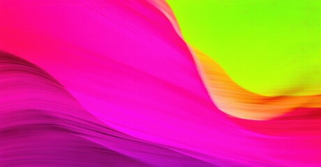Bright, vibrant colors swirl. Pink, yellow hues blend creating fluid abstract shapes. Dramatic contrast with black borders.