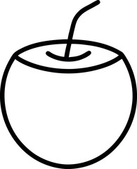 Coconut outline icon vector illustration