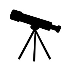 Telescope isolated silhouette, telescope vector illustration