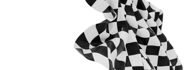 High-resolution image of a flowing checkered flag, ideal for sports, racing, and victory themes.