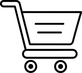 Shopping cart outline icon vector illustration © NasrinJahan