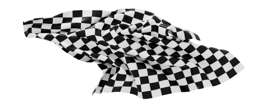 High-quality photo of a checkered flag waving dramatically. Perfect for sports, racing, and competition themes.