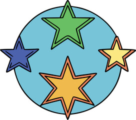 Obraz premium Earth with Orbit Rings Icon – Astronomy Flat Vector