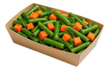 Round plastic jar of marinated seafood cocktail featuring baby octopus and onion slices in a spiced solution