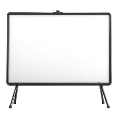 Modern Presentation Board with Metal Frame, Standing on Legs for Displaying Information, Brainstorming on transparent background