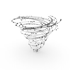 Abstract Spiral Particle Tornado isolated on transparent background