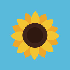 Vibrant sunflower blooming against a clear blue sky, symbolizing summer joy