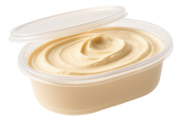 Wide-mouthed jar of creamy chocolate spread with a bright red label and screw-top cap