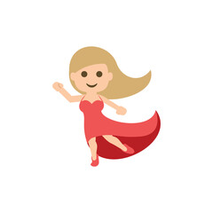 Illustration of Blond Woman in Red Dress: Pixel Art Character Illustration vector