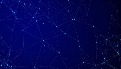 Abstract network background with connecting dots and lines on blue gradient