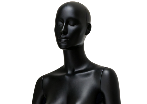 Black mannequin isolated on a transparent or white background