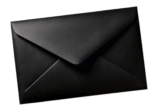 Black envelopes isolated on a transparent or white background