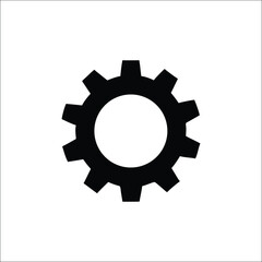 Simple gear cogwheel icon isolated on white background