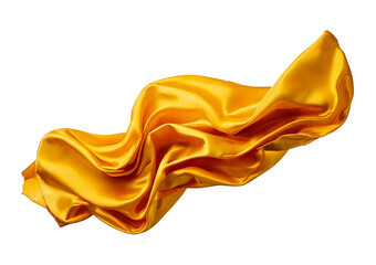 Obraz premium Floating elegant yellow fabric isolated on a transparent or white background