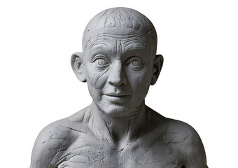 Obraz premium Grey modelling clay in shape creature human isolated on a transparent or white background