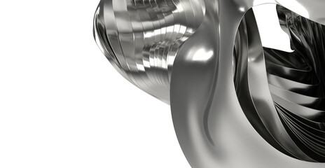 Metallic texture, abstract art, modern design, 3D rendering, silver, shiny, industrial, background image.