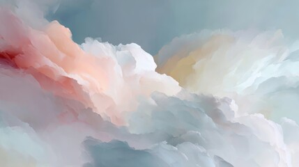Celestial Dreamscape: A mesmerizing abstract design unfolds, evoking the soft, ethereal beauty of clouds in pastel hues, inviting viewers to get lost in a world of tranquility and imagination.