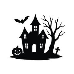 halloween house with pumpkin