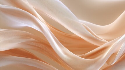 Obraz premium Ethereal Silk: A close-up of flowing, iridescent silk. The fabric, a blend of soft colors, moves with graceful, ethereal beauty. 