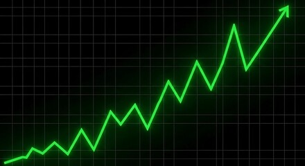 Stock market chart with lines resembling heartbeat monitor display