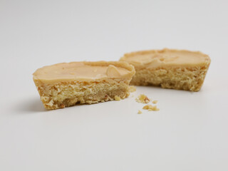 Cheese pie on white background