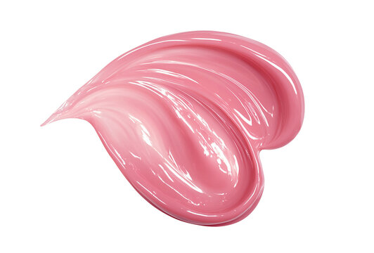 glossy texture lip gloss in the shape of a heart on a white background