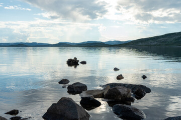 Remote lake in Norway on a calm summer day