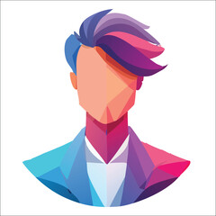 profile avatar, modern geometric shapes