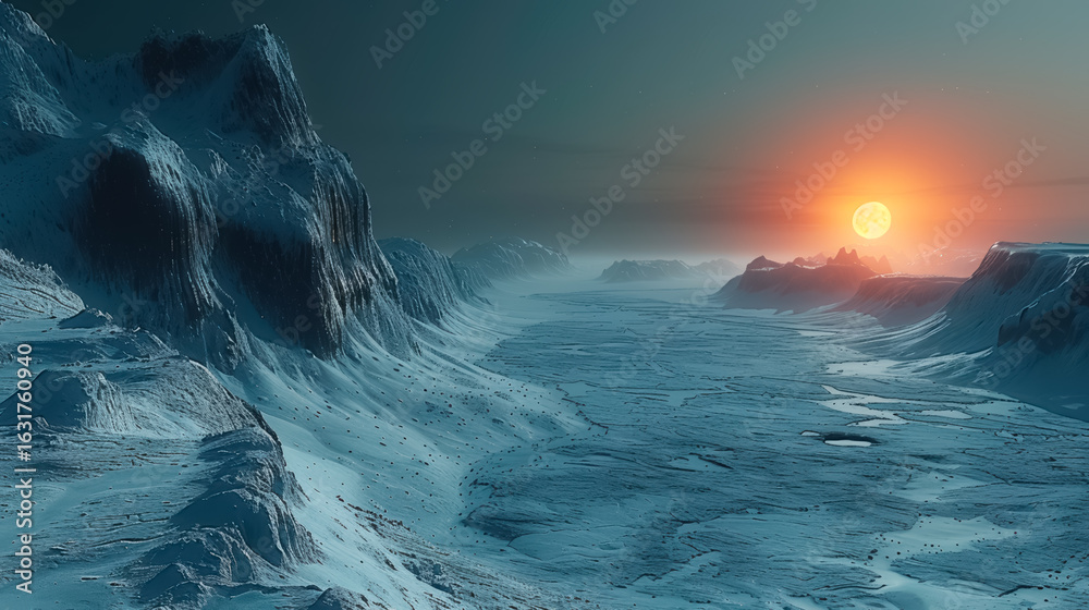 Wall mural unknown planet from outer space. space nebula. cosmic cluster of stars. outer space background