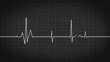Naklejka premium Chalkboard EKG Heartbeat Rhythm Graphic