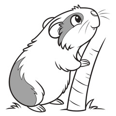 guinea-pig-coloring-page of vector illustration