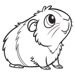 guinea-pig-coloring-page of vector illustration