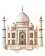 Fototapeta premium Illustrative Islamic Architecture with Minarets and Central Dome