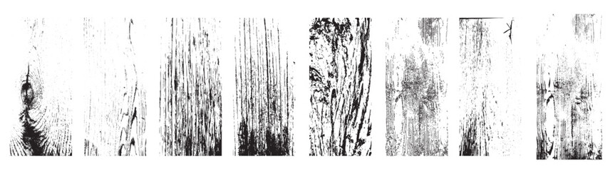 Old Cracked Wood Texture, Wooden Rough Overlay Grunge Texture, Old Board Filters Vector Collection