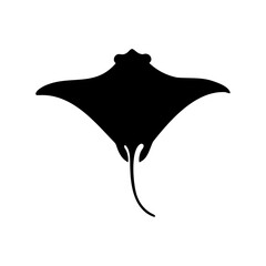 Stingray silhouette, Manta ray fish silhouette. vector illustration © Silhouette Lab