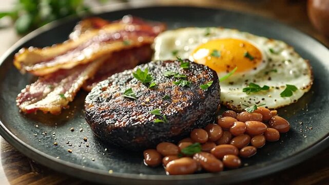 traditional black pudding english breakfast staple orbit video