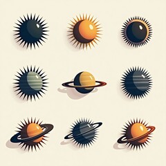 set of sun icons