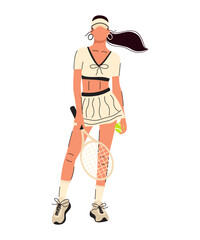 Illustration of a tennis player on a white background.
