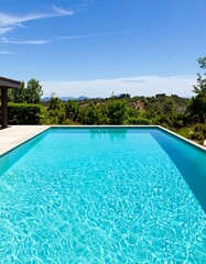Outdoor pool with mountain view