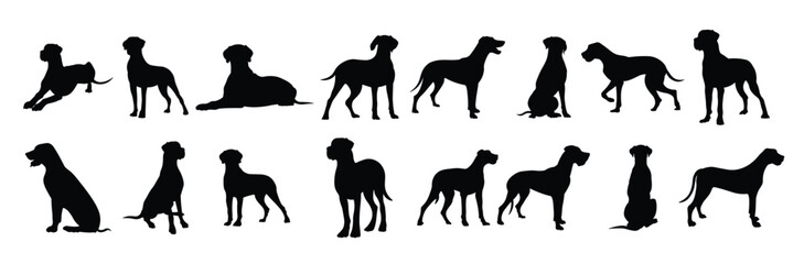 dog vector collection of silhouette illustrations