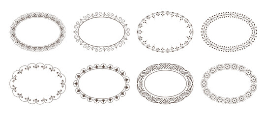 decorative oval frames vector