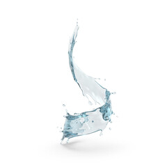 Dynamic Water Splash with Droplets Isolated on Transparent Background