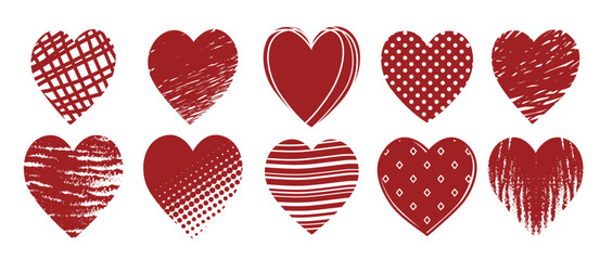 grunge hearts vector