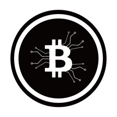 Obraz premium Bitcoin icon symbol concept for graphic design, website, UI. Finance theme icon concept.
