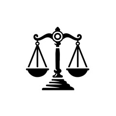 Scales of justice flat vector , Scales of justice flat icon